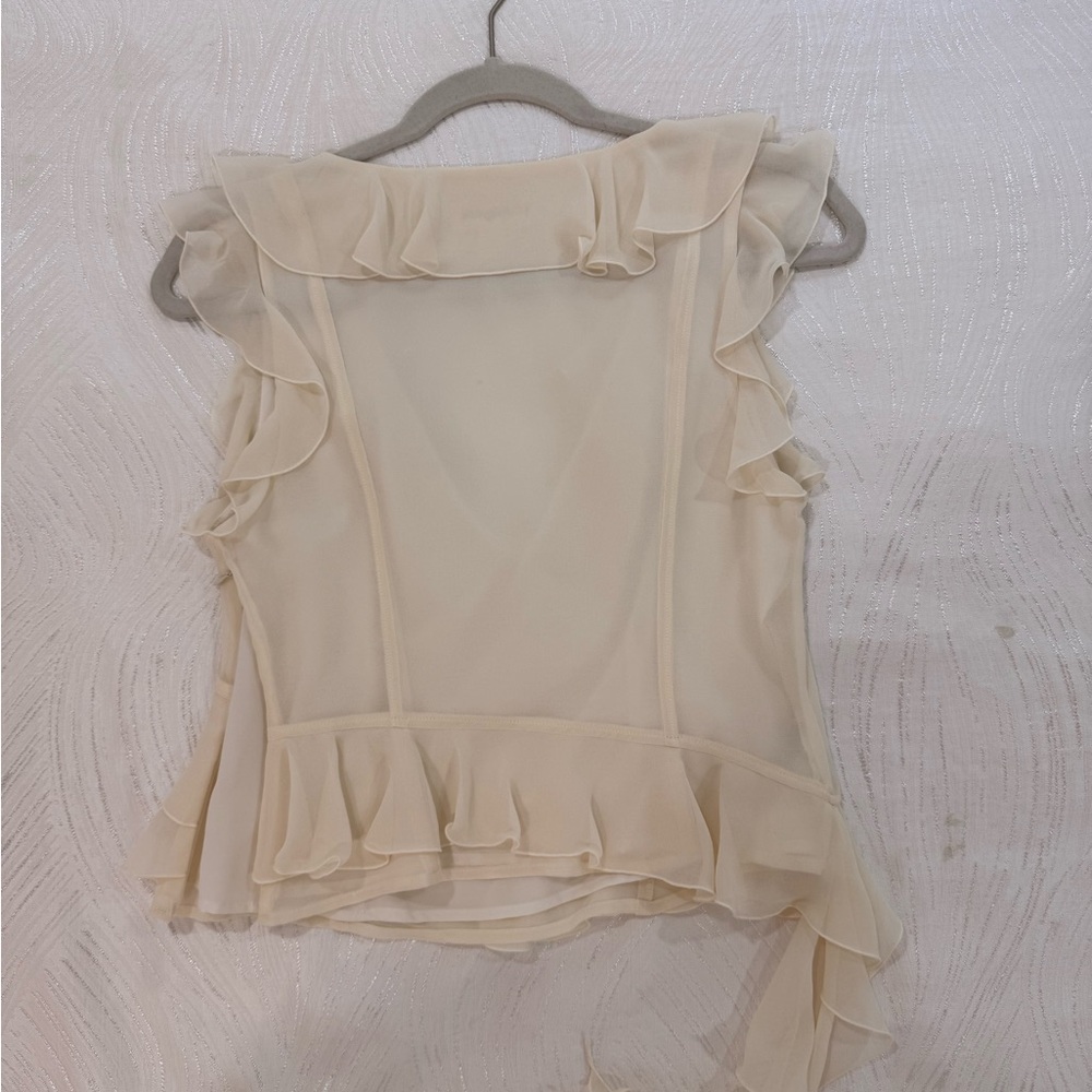 Open Edit Cream Ruffle Blouse - Picture 2 of 3